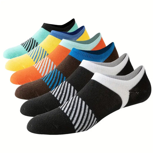 "VividStep No Show Socks - 6 Pairs of Colorful Comfort"